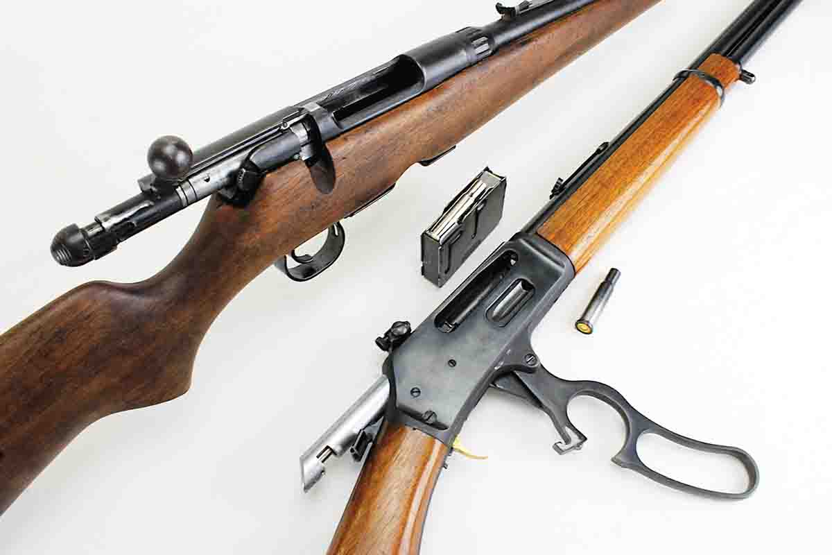 The Savage 340B and, surprisingly, the Marlin 336, fed the auxiliary chambers from their respective magazines.